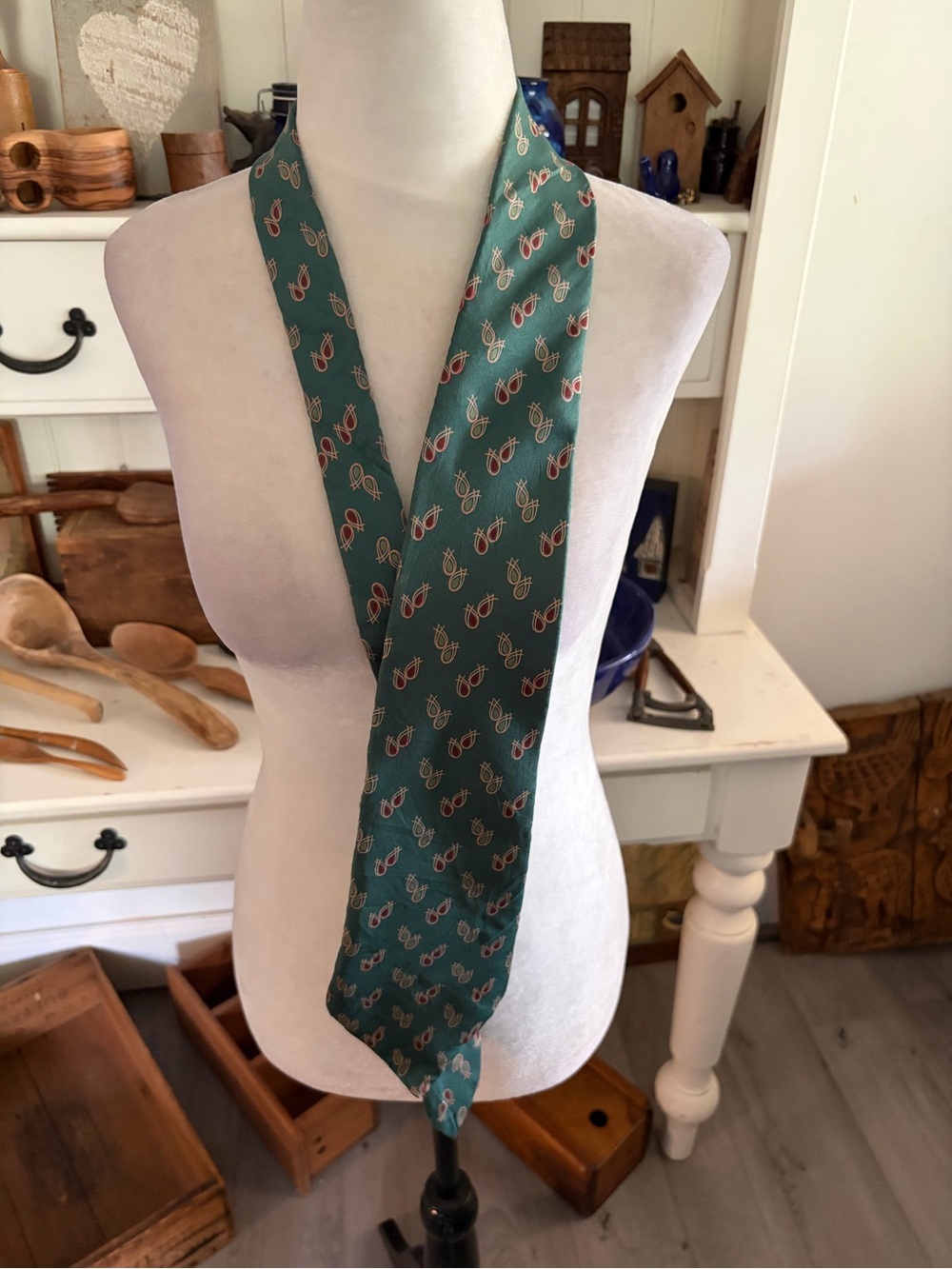 Yves Saint Laurent Silk Teal Patterned Necktie - Men's Accessories